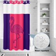 thumbnail image 4 of No Hook Shower Curtain with Built-in Rings - Retro Washable Waterproof Fabric Bathroom Curtains for Hotel,Rentals, Stall 36 X 78 Inch , Flamingo Pattern Dark Pink Midnight Blue, 4 of 9