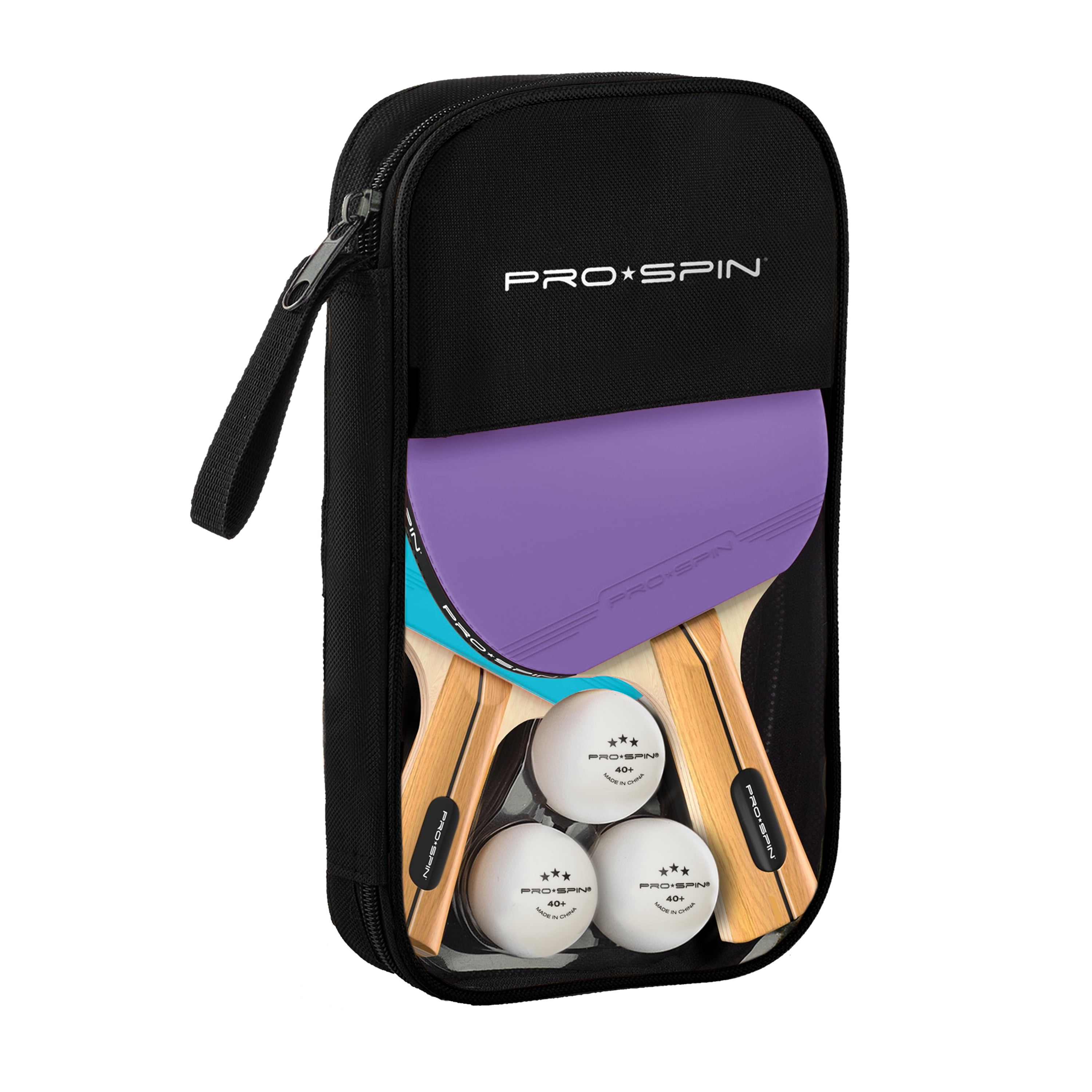PRO SPIN Ping Pong Paddles - High-Performance Set with Premium Table Tennis Rackets, 3-Star Ping Pong Balls, Compact Storage Case | Professional Quality Ping Pong Paddle Set (2-Player Set)
