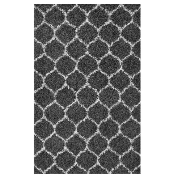 Modern Contemporary Urban Design Living Lounge Room Area Rug Runner Floor Carpet, Fabric, Multi Dark Grey Gray