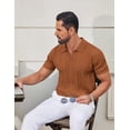 thumbnail image 3 of COOFANDY Men' Knit Shirts Knitted Polo Shirts for Men Short Sleeve Textured Daily Casual Wear Polos, 3 of 6