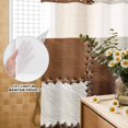 thumbnail image 3 of No Hook Shower Curtain, Brown White Leather Texture Shower Curtains for Bathroom with See Through Top Window, Abstract Art Cowhide Waterproof & Washable Bath Curtain Long 72"x78", 3 of 9