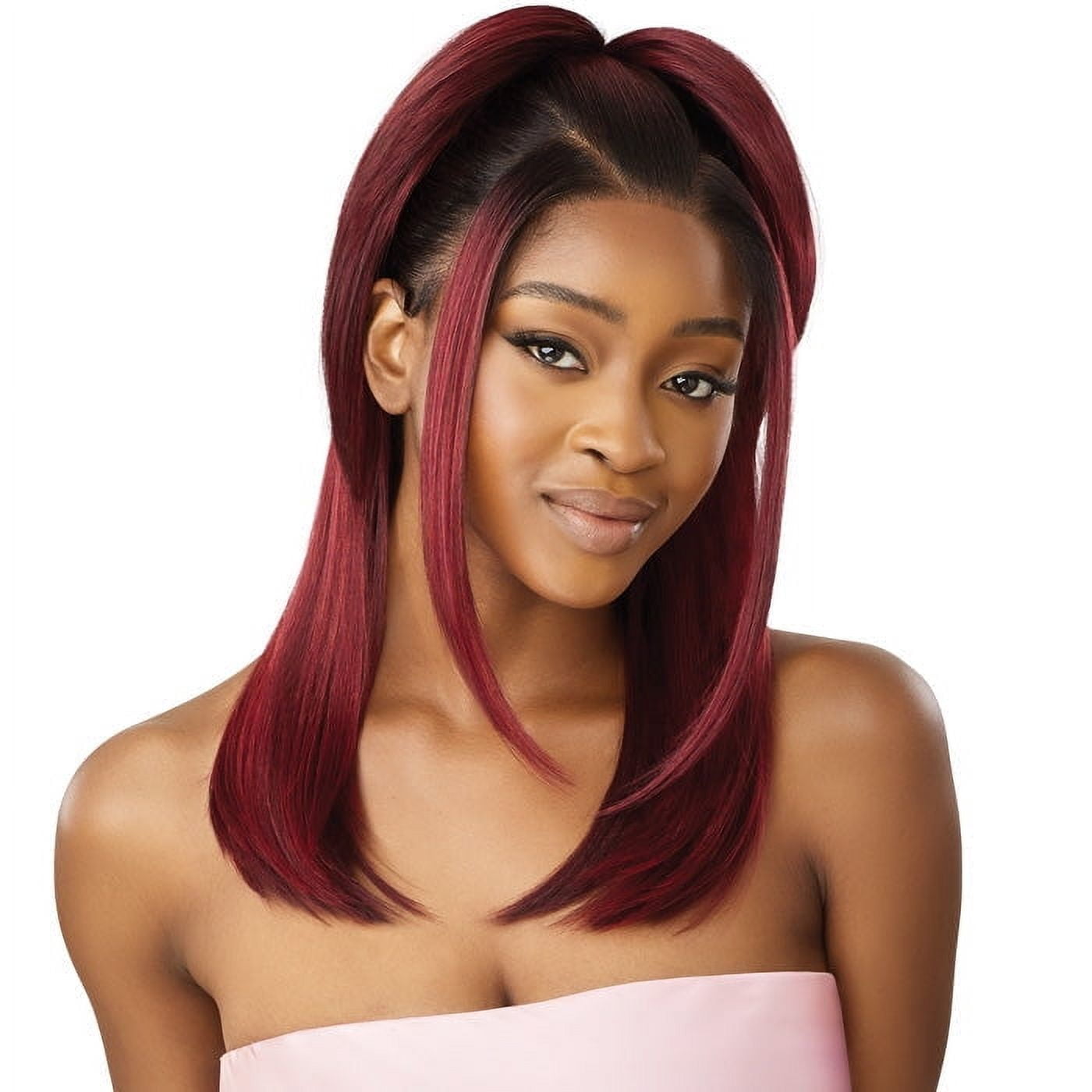 Outre Airtied Glueless Human Hair Blend 13x6 HD Lace Front Wig - HHB-SLEEK YAKI 20" - 100% Fully Hand-Tied