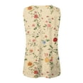 thumbnail image 4 of vigerkar Women's Summer Tank Tops Pleated Crew Neck Floral Solid Loose Fit Casual Sleeveless Flowy Boho Tunic Shirts (Light Yellow, L), 4 of 6