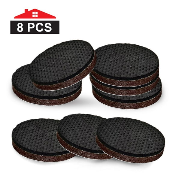 Rirool Non-Slip Furniture Grippers - Premium 8pcs 2" Pads - Self-Adhesive Rubber Feet for Skid Floor Protection