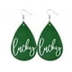 thumbnail image 2 of Pendientes para mujer, regalos para mujer, pendientes de San Patricio, pendientes de sombrero verde geométrico irlandés, joyería para mujer, pendientes de moda., 2 of 2