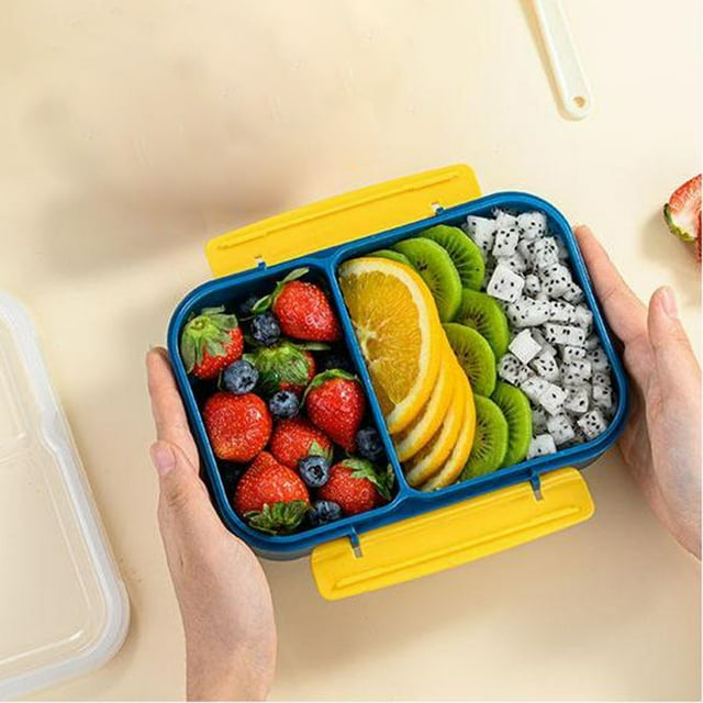 Dvkptbk Reusable Meal Prep Containers & Snack Box Containers – 2 Compartment Bento Box with Lids, Portable Lunch Box for Food Storage, Lunch, Travel, Office