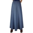 thumbnail image 5 of Women's Ultra Soft Lightweight Denim Fit and Flare A-Line Maxi Skirt, 5 of 6