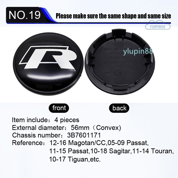 VW Coche Rueda Centro Tapa Cubierta Auto Insignia Deporte Llanta Cubo Piezas Accesorios Para Volkswagen Polo Passat B7 CC Jetta Golf GTI Tiguan Touran Santana Cross Lavida C-Trek