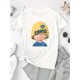 thumbnail image 2 of Camisetas con gráficos clásico para mujeres y adolescentes y niñas, playera de verano con estampado estéticoWomen'S Casual Crew Neck T-Shirt with Paris Hat Print, Fashion Short Sleeve Polyester Knit, 2 of 6
