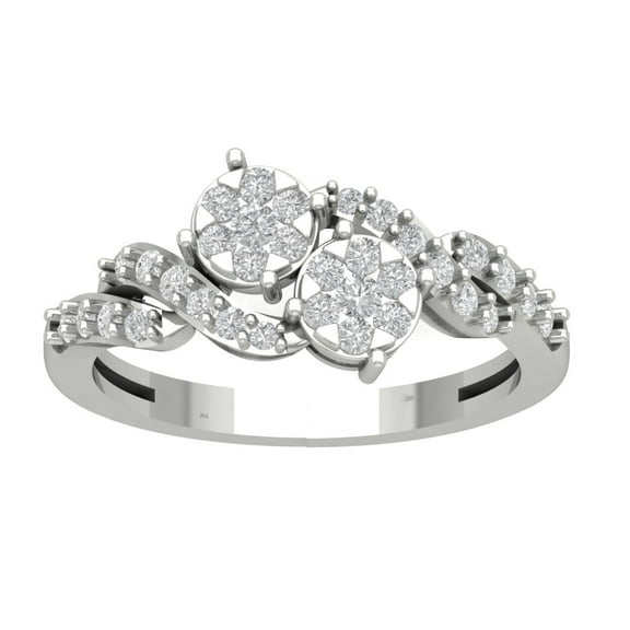 Araiya 14K White Gold Diamond Bypass Ring (1/2 cttw, I-J Color, I2-I3 Clarity), Size 7