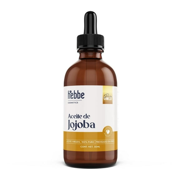 Aceite de Jojoba Hebbe Orgánico 50 ml Fortalecedor e Hidratante para Cabello y Piel Mixta