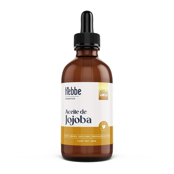 Aceite de Jojoba Hebbe Orgánico 50 ml Fortalecedor e Hidratante para Cabello y Piel Mixta