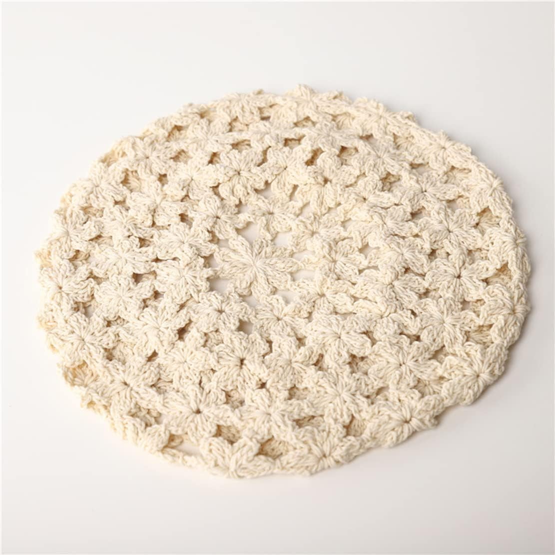 LinYooLi Hand Hook Hollowed-Out Petal-Shaped Beret, Hair Cap