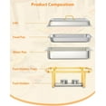 thumbnail image 3 of 4 Pack Chafing Dish Buffet Set,8QT Rectangle Chafing Dishes for Buffet w/Lid Holder, Stainless Steel Chafer Food Warmers Servers for Kitchen Party Banquet Dining,Gold, 3 of 7