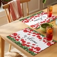 thumbnail image 4 of Welcome Pastoral Flowers Placemats Set of 12, Red Flower Bee Green Leaf Non-Slip Place Mats Washable Table Mats for Kitchen Dining Table Decorations Indoor/Outdoor, 4 of 9
