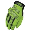 Mechanix Wear Small Hi-Viz Yellow Safety Original Full Finger Synthetic Leather Mechanics Gloves With Hook And Loop Cuff, Clarino Synthetic Leather Padded Palm, Reinforcement Panels And 3M Sc