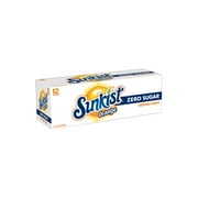 Sunkist Zero Sugar Orange Soda Pop, 12 fl oz, 12 Pack Cans