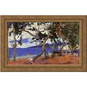 Coastal Landscape from Martinique 24x18 Gold Ornate Wood Framed Canvas Art by Paul Gauguin
