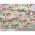 thumbnail image 2 of Soimoi White Rayon Crepe Fabric Stamp & World Map Print Fabric by Yard 46 Inch Wide, 2 of 3