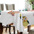 thumbnail image 4 of 60x90 Inch Tablecloth Polyester Square Tablecloth for Home Kitchen Dinner Decor Colorful Cute Owls, 4 of 9