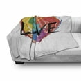 thumbnail image 2 of Rainbow Soft Flannel Fleece Throw Blanket, Brush Painted Pride Heart LGBT Plain Background, Cozy Plush for Indoor and Outdoor Use, 50" x 70", Multicolor, by Ambesonne, 2 of 5