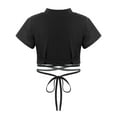 thumbnail image 2 of iiniim Girls Mock Neck Crop Top Jazz Hip Hop Dance Tops T-Shirt Athletic Costume, 2 of 7