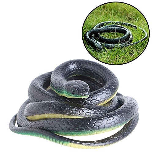 Accesorios de jardín de juguete de serpiente de mamba negra de goma realista 52 pulgadas de largo, modelo:, Toys & Play WFPLUS INC 632096655637