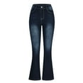 thumbnail image 6 of Women's Mid Rise Curvy Jeans Vintage Bell Bottom Pants Retro Flared Jeans Comfortable Stretch Fit Trousers, 6 of 6