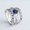 Blue, variant on Three Piece Hearts And Arrows Zircon Ring Set Green Purple Red Blue Diamond Colors For Women Fashion Accessory