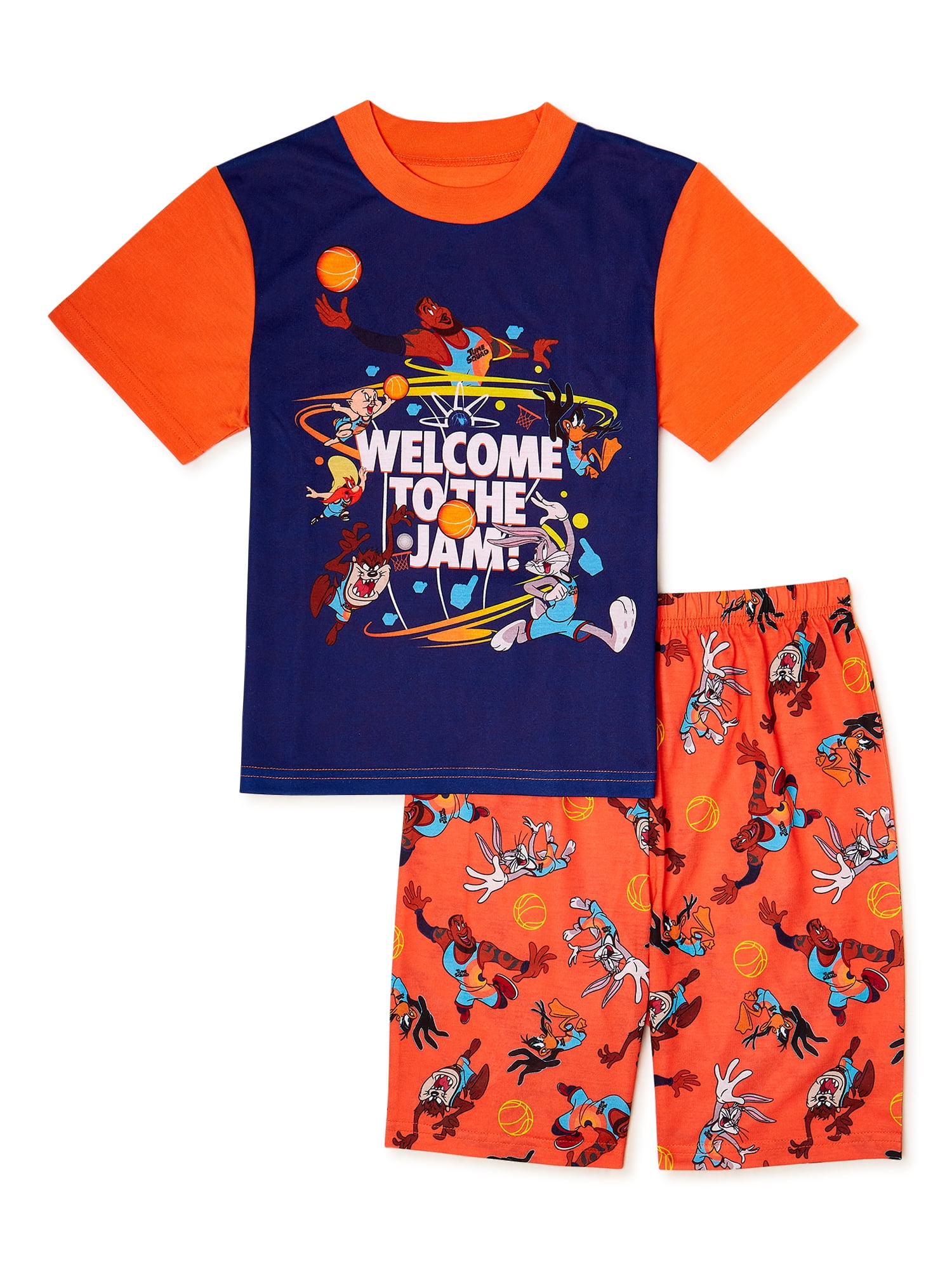 Space Jam Boys' Short Sleeve Top and Shorts Pajama Set, 2 Piece, Sizes