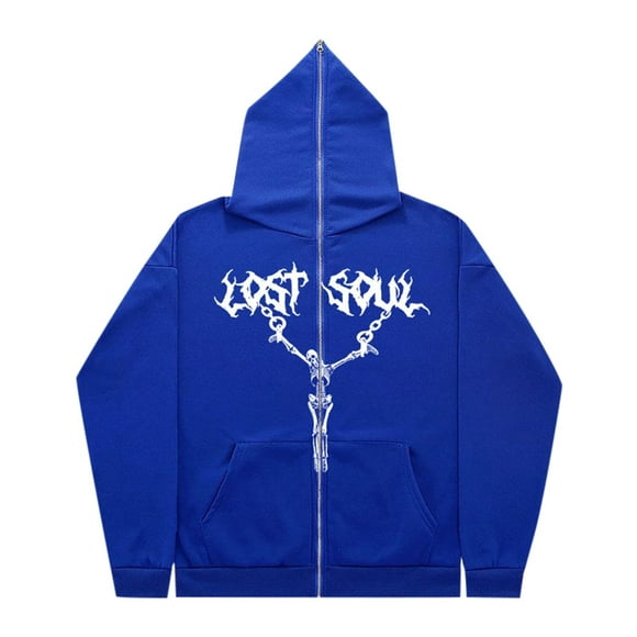 EHQJNJ Men’S Hoodie Men's Full Face Zipper Vintage Fall/Winter Goth Wire Print Hoodie Cardigan Coat Casual Hoodie Men Sweatshirts Hoodies Graphic Mens Oversized Hoodies Vintage