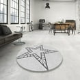 thumbnail image 4 of Ahgly Company Machine Washable Indoor Round Transitional White Smoke Area Rugs, 3' Round, 4 of 7