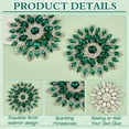 thumbnail image 3 of 2 PCS Flower-Shaped Rhinestone Applique 4.4inch Sea Green Flatback Rhinestones Beaded Patch Embellishments Sew on Clothing Applique for Bridal Brooches Button Clothes Decoration, 3 of 8