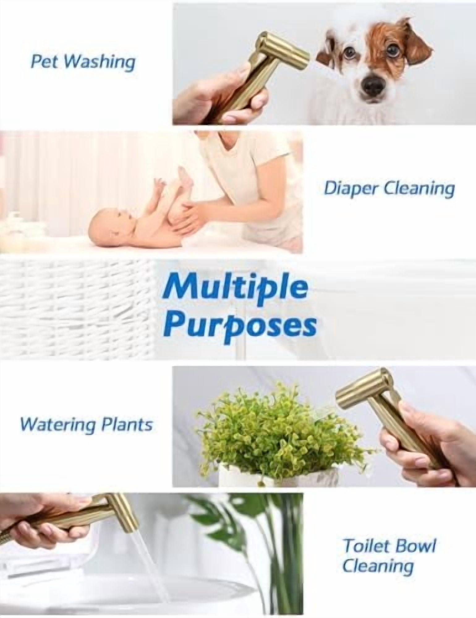 Gold Handheld Bidet Sprayer for Toilet,  Jet Sprayer for Toilet Muslim Shower, Adjustable Bidets Attachment forToilet Feminine Wash