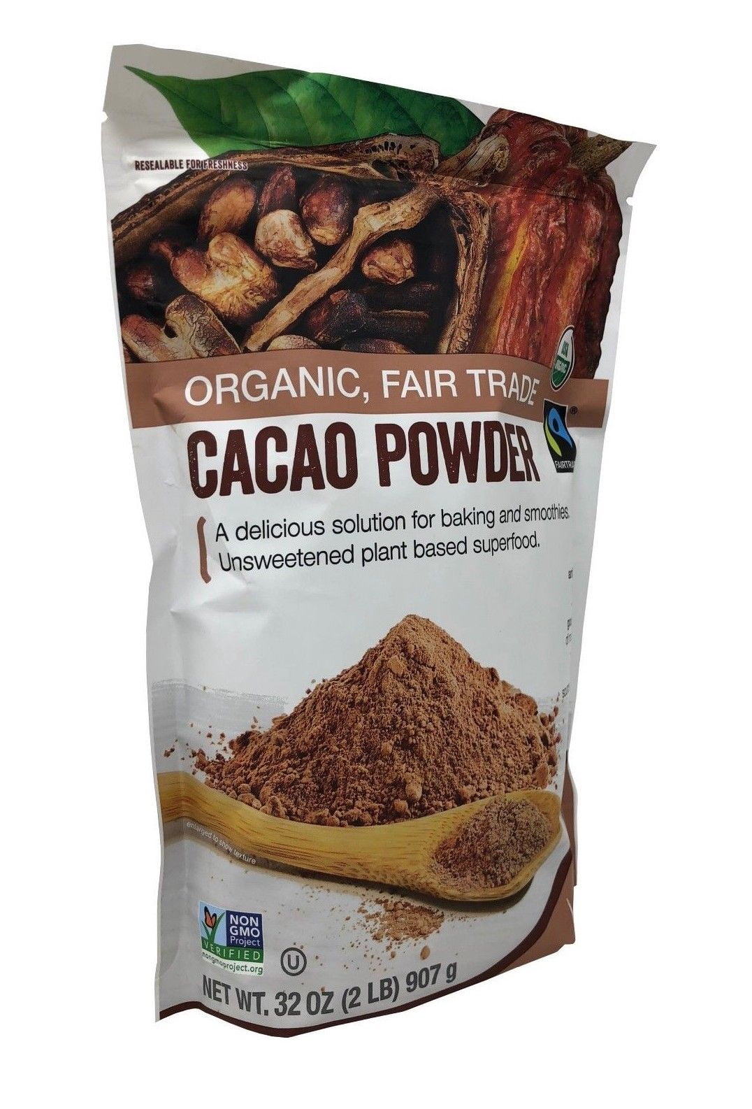 Volupta Organic and Fair Trade Unsweetened Super Food Cacao Powder 32 Ounce