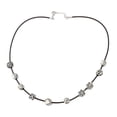 thumbnail image 5 of Leather Cord Necklace Making with Zinc Alloy Lobster Claw Clasps and Brass Findings Nickel Free Platinum Metal Color Coconut Brown 47~48cm, 5 of 5