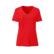 Women's Short Sleeve Shaped 1x1 Rib V-Neck T-Shirt