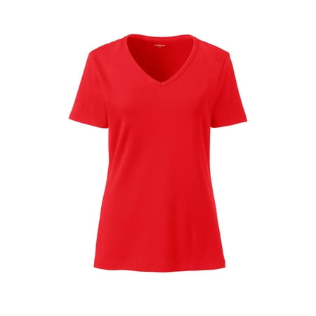 Women's Short Sleeve Shaped 1x1 Rib V-Neck T-Shirt
