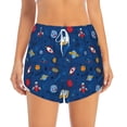 thumbnail image 4 of Lsque Space Printed Women's Running Shorts with Liner Pockets,Elastic Quick Dry Workout Athletic Gym Yoga Shorts,Womens High Waist Shorts-Large, 4 of 9