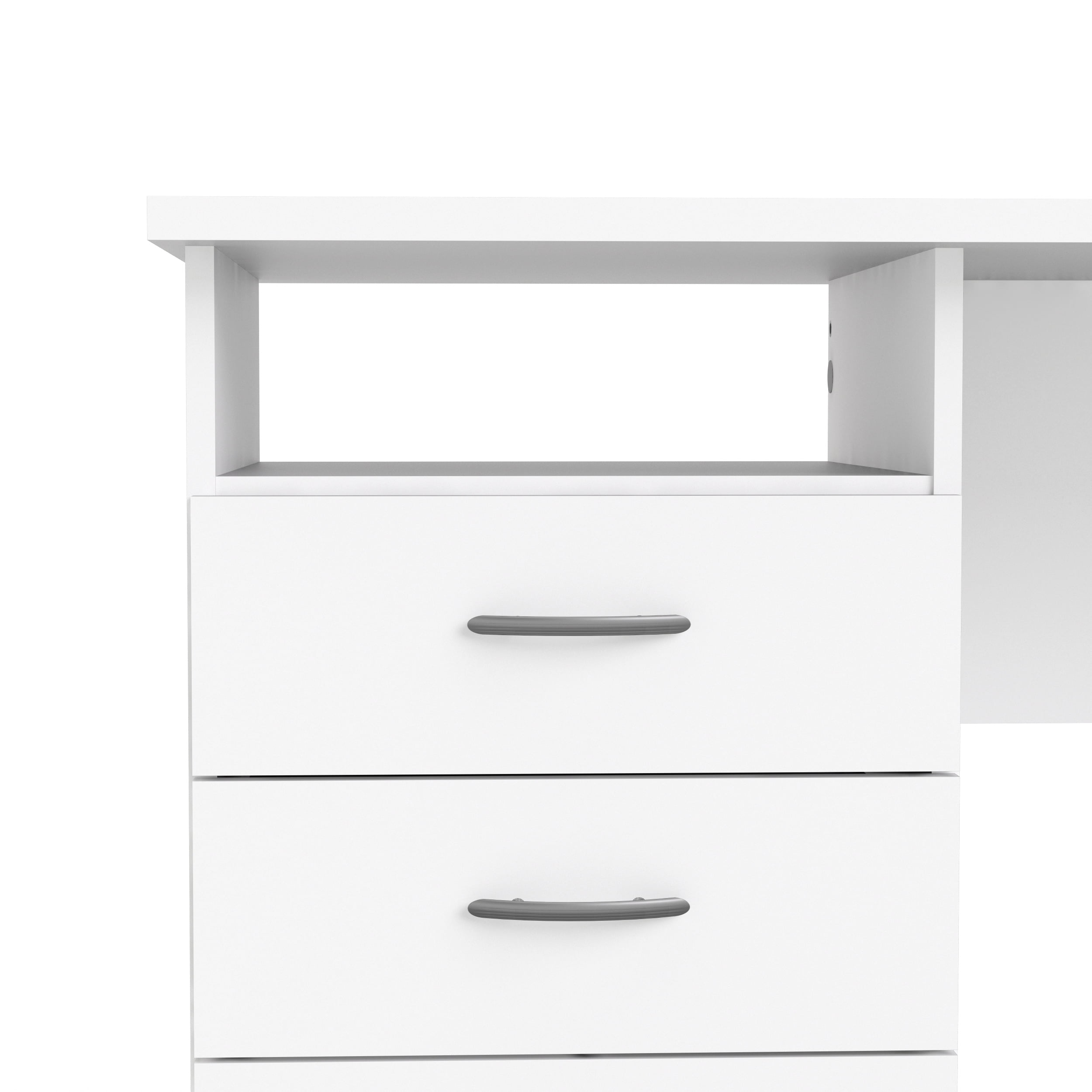 Tvilum Whitman 3 Drawer Office Desk with 1 Shelf for Adults, White