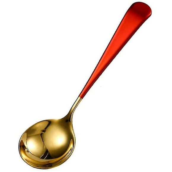 Soup Spoon, Stainless Steel Round Spoon, Table Spoon, Household Cooking Spoon