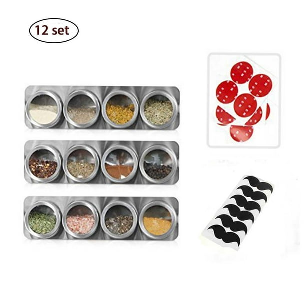12 Wall Mounted Racks Spice Tins For Spices, Seasoning, Herbs