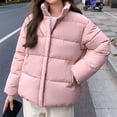 thumbnail image 5 of Tdoqot Womens Puffer Jacket Zip up Casual with Hood Long Sleeve Winter Coats Pink, 5 of 6