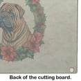 thumbnail image 2 of Shar Pei Christmas Flowers Glass Cutting Board 12 in x 15 in, 2 of 5