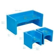 thumbnail image 2 of ECR4Kids Tri-Me Table and Cube Chair Play Set, Multipurpose Furniture, Blue, 3-Piece, 2 of 9