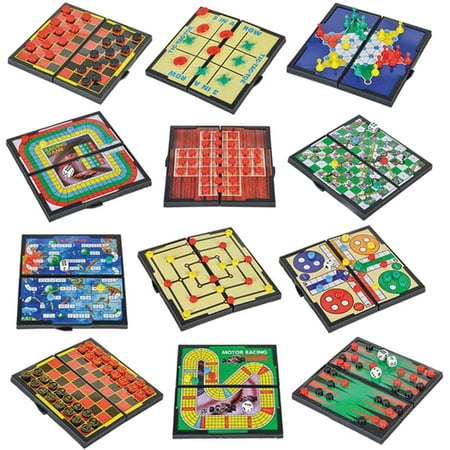 JoyX Magnetic Board Game Set Includes 12 Retro Fun Games - 5