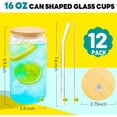 thumbnail image 3 of Joyclub 16 oz 12 Pack Glass Drinking Jars with Bamboo Lids and Straws, 3 of 7