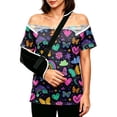 thumbnail image 2 of OIOLOYJM Post Shoulder Surgery Shirts for Women Cute Print Tear Away Recovery Breathable Full Open Snap T-Shirt with Pocket Short Sleeve Adaptive Chemo Port Casual Blouses Light Brown S, 2 of 7