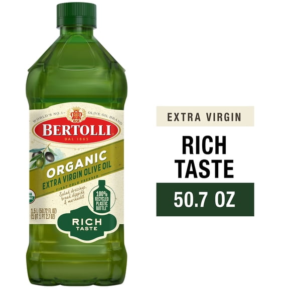 Bertolli Organic Extra Virgin Olive Oil, Rich Taste, 50.7 fl oz