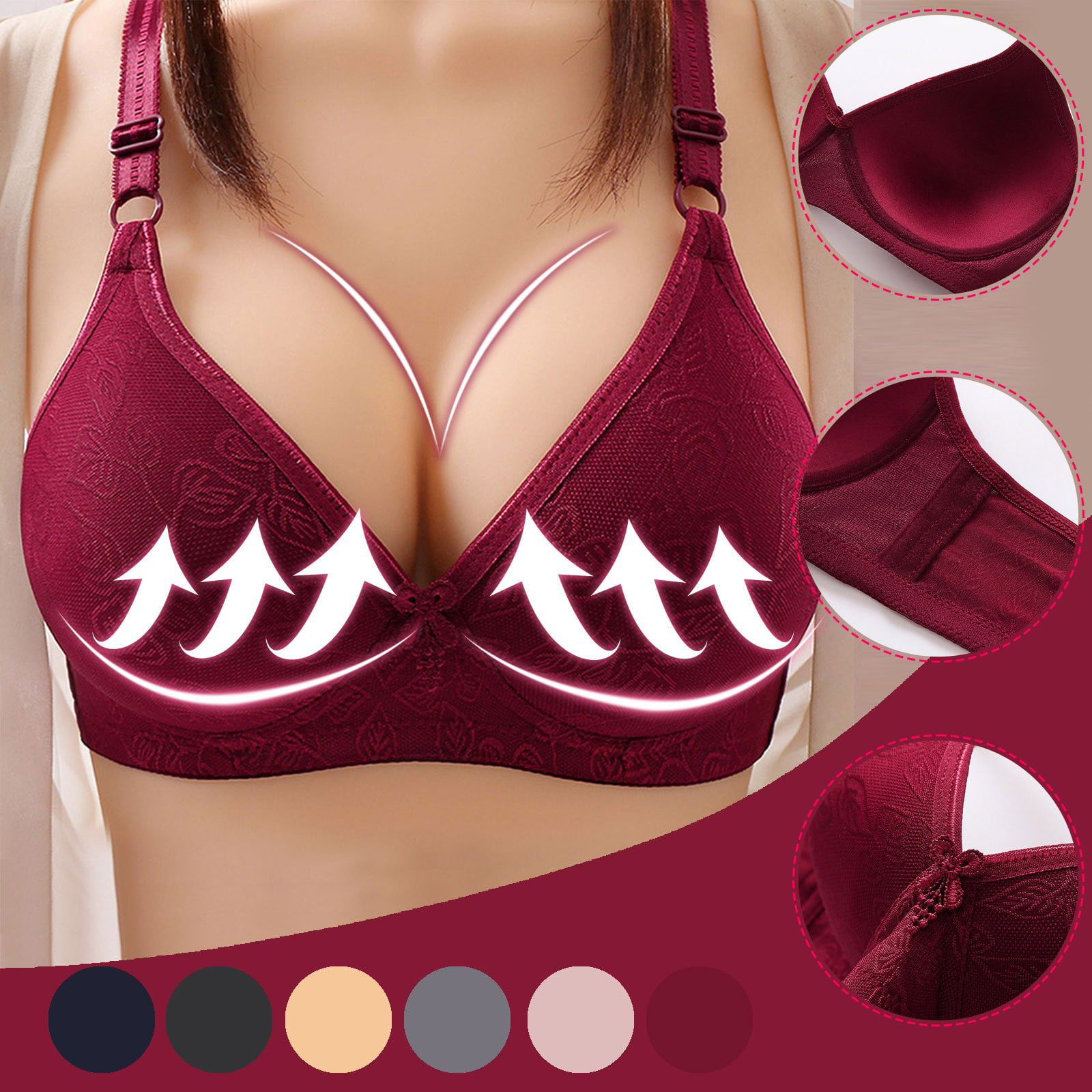 Lymphvity ification And Shaping ful Lifting Bra Sexy Lace Comfort Wire-free  Bra Size on OnBuy